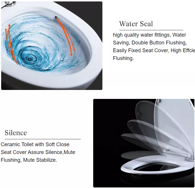 Керамический вытянутый дизайн 5 Bathroom Rimless туалета двойной полный 3L 6L высоты комфорта
