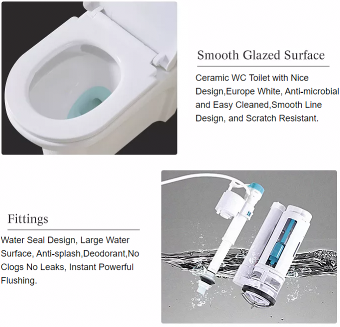Керамический вытянутый дизайн 6 Bathroom Rimless туалета двойной полный 3L 6L высоты комфорта