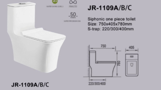 Ровное застекленное Siphonic доказательство ссадины уборной 1 части двойное полное