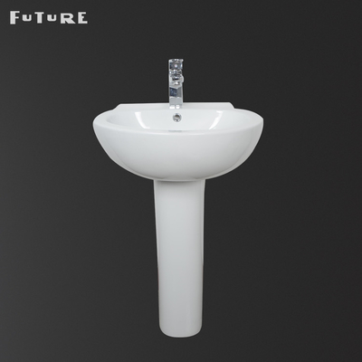 Износоустойчивая раковина 540mm постамента таза постамента Bathroom круговая широко