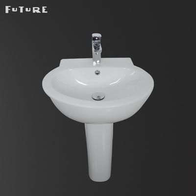 Износоустойчивая раковина 540mm постамента таза постамента Bathroom круговая широко