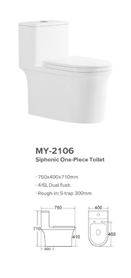 Commode 750x400x710mm ловушки туалета s UPC Siphonic цельный