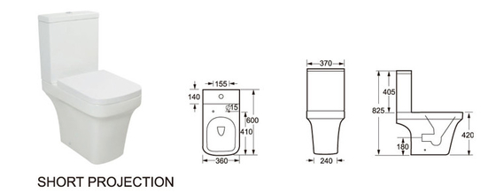 Upc аттестовал белый близкий соединенный шар Bathroom вытянутый туалетом