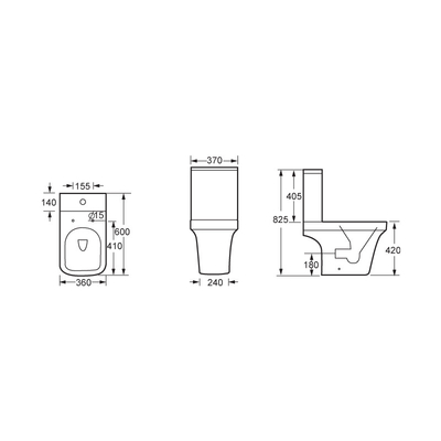 Upc аттестовал белый близкий соединенный шар Bathroom вытянутый туалетом