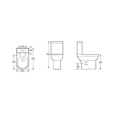 Отполированная керамическая белая близкая соединенная сурдинка туалета Bathroom стабилизирует