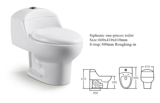 Туалет Siphonic высоты CE 610mm цельный со стилем ловушки s европейским