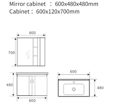 Шкафа зеркала таза мытья Bathroom отверстия CE сопротивляться носки одиночного белый