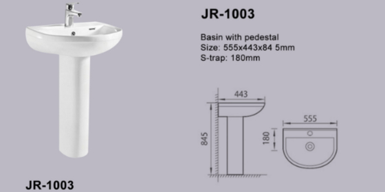 Белая современная Freestanding раковина 555*443*845MM постамента ISO9001