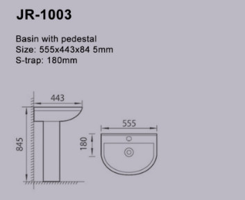 Белая современная Freestanding раковина 555*443*845MM постамента ISO9001