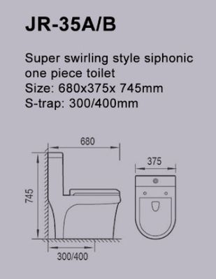 Commode части топя туалета ISO9001 Siphonic стиль одиночного супер завихряясь